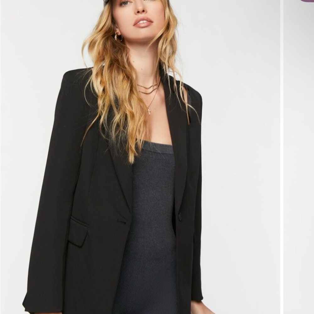 Cut out peak lapel blazer
